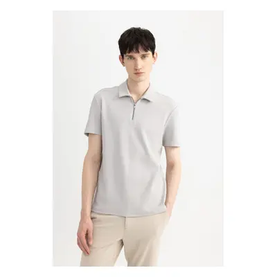 DEFACTO Regular Fit Zipper Collar Short Sleeve Polo T-Shirt