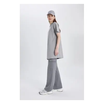 DEFACTO Wide Leg Wide Leg Cargo Pocket Basic Plain Sweatpants