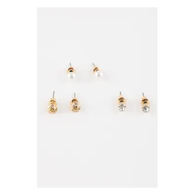 DEFACTO Woman's 3-Piece Gold Earring