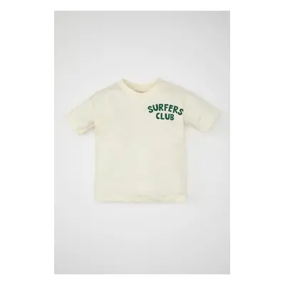 DEFACTO Baby Boy Crew Neck Printed Short Sleeve T-Shirt