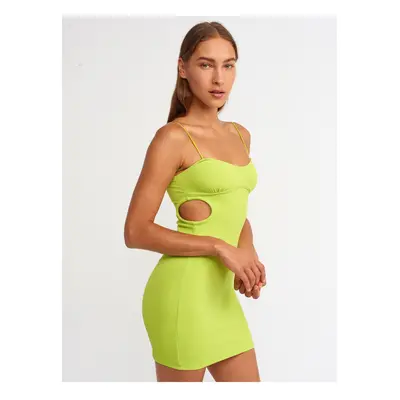 Dilvin Window Detail Mini Dress-dark Lime