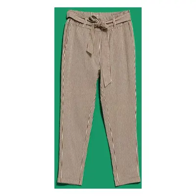 LADIES TROUSERS L-SP-4015 BROWN_OFF WHITE