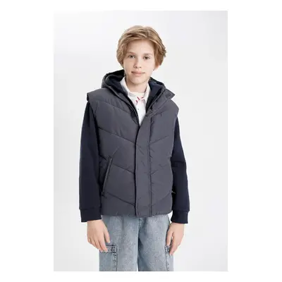 DEFACTO Boy's Water Repellent Hooded Puffer Vest