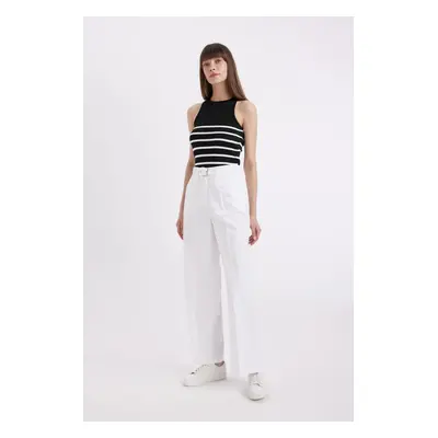 DEFACTO Jogger Pocket High Waist Wide Leg Long Trousers