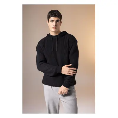 DEFACTO Relax Fit Hooded Thessaloniki Fabric Sweater