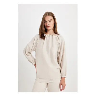 DEFACTO Crew Neck Long Sleeve Blouse