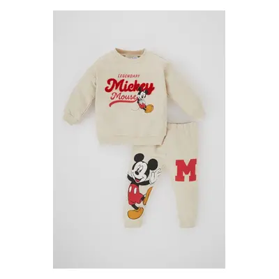 DEFACTO Baby Boy Disney Mickey & Minnie Sweatshrt Tracksuit Bottoms 2-Piece Set