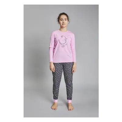 Girls' pyjamas Antilia long sleeves, long legs - pink/print