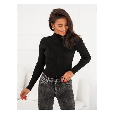 Lady's fitted black turtleneck