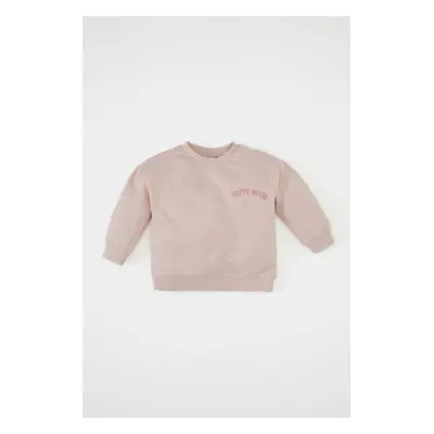 DEFACTO Baby Girl Crew Neck Printed Sweatshirt