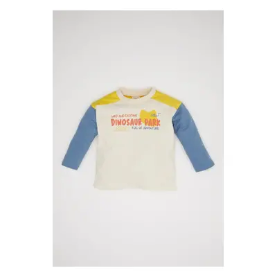 DEFACTO Baby Boy Crew Neck Printed Long Sleeve T-Shirt