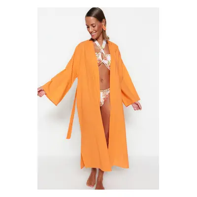 Trendyol Maxi Woven Kimono & Caftan with Orange Belt