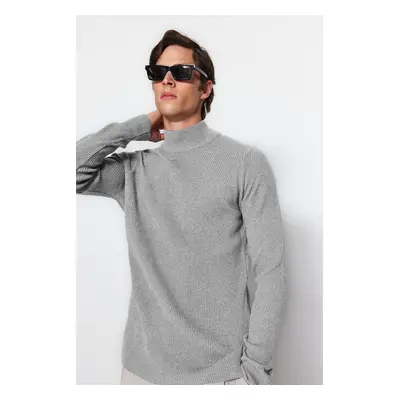 Trendyol Open Unisex Fitted Half Turtleneck Plain Knit Sweater