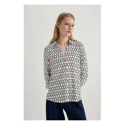 DEFACTO Regular Fit Long Sleeve Patterned Shirt