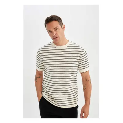 DEFACTO Relax Fit Striped Short Sleeve T-Shirt