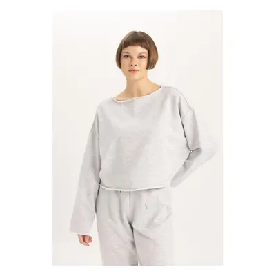 DEFACTO Fall In Love Regular Fit Crew Neck Long Sleeve Casual Pajamas Top