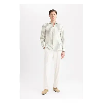 DEFACTO Regular Fit Straight Leg Viscose Trousers