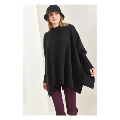 Bianco Lucci Women's Basic Elastic Sleeve Oversize Poncho