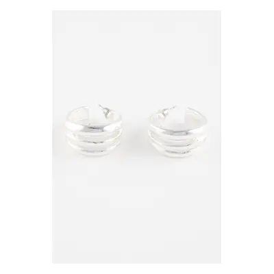 DEFACTO Women's Hoop Silver Earrings