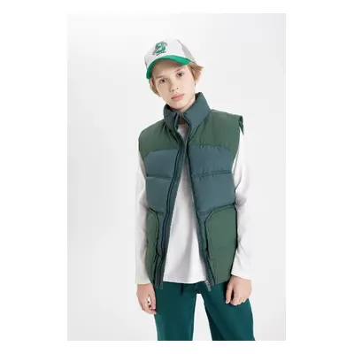 DEFACTO Boy's Water Repellent Half Turtleneck Puffer Vest