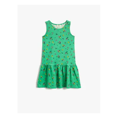 Koton Girl's Floral Sleeveless Dress Cotton