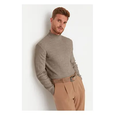 Trendyol Mink FL Men's Regular Turtleneck Plain Knitwear Sweater