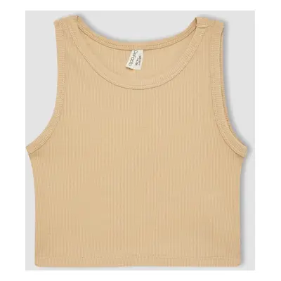 DEFACTO Girl's Crew Neck Basic Tank Top