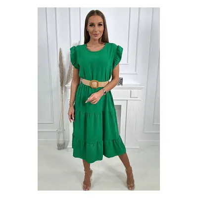 Dress with ruffles green