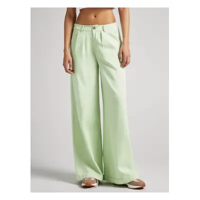 Light Green Women's Wide Trousers Pepe Jeans Monna