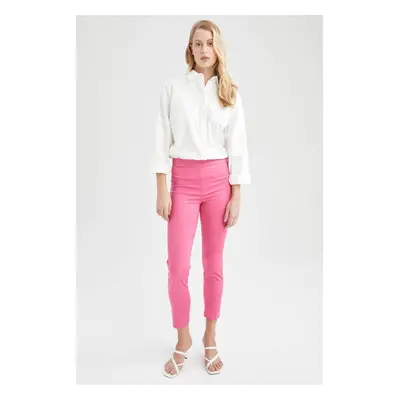 DEFACTO Valentina Cigarette Satin Pants Normal Waist Basic Straight Elastic Waist Straight Leg