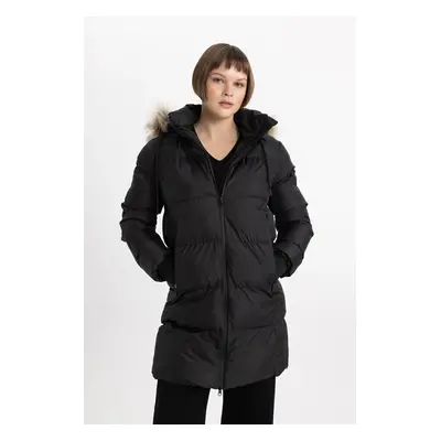 DEFACTO Windproof Water Repellent Hooded Faux Für Parka Coat