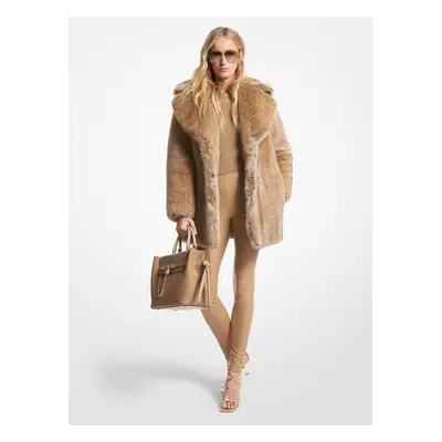 Michael Kors Coat - COYOTE FX FUR COAT brown