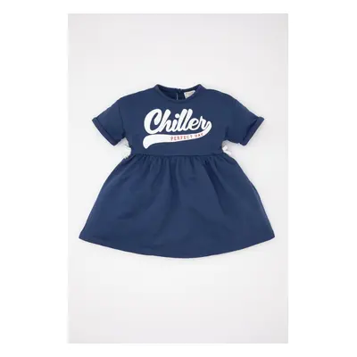 DEFACTO Baby Girl Printed Short Sleeve Sweat Dress