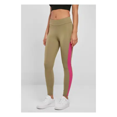 Women's Color Block Khaki/Light Purple Leggings