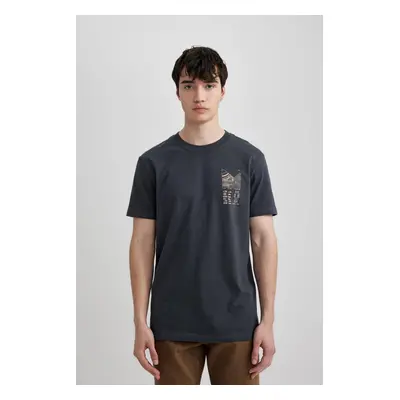 DEFACTO Slim Fit Crew Neck Printed Short Sleeve T-Shirt