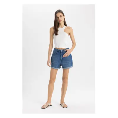 DEFACTO Mom Fit High Waist Jean Shorts