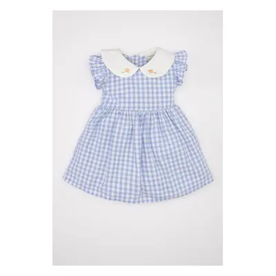 DEFACTO Baby Girl Checkered Short Sleeve Poplin Dress