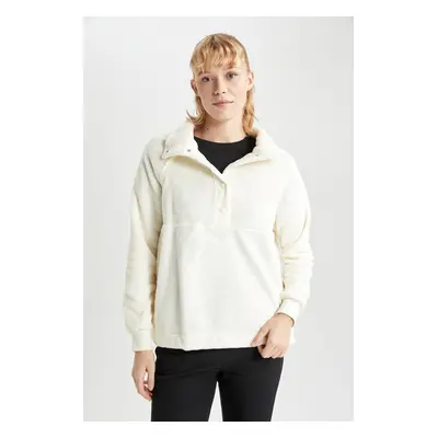 DEFACTO Fit Loose Fit High Neck Plush Sportsman Sweatshirt