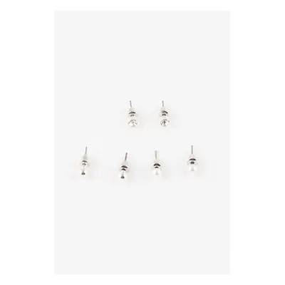 DEFACTO Woman's 3-Piece Silver Earrings