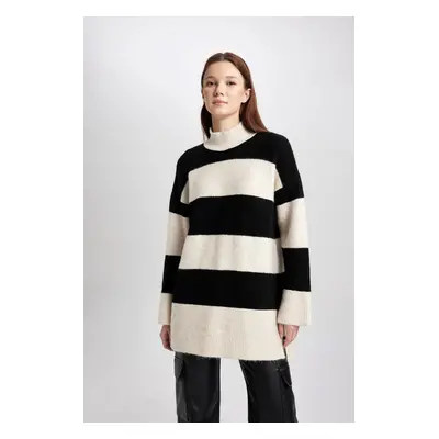 DEFACTO Turtleneck Striped Sweater Tunic