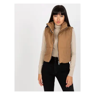 Short down vest OCH BELLA light brown