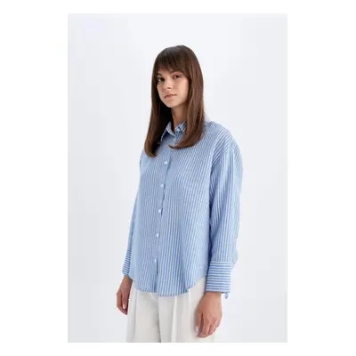 DEFACTO Relax Fit Striped Long Sleeve Shirt Tunic