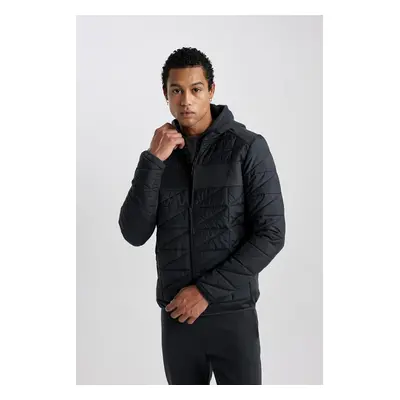 DEFACTO Fit Water Repellent Slim Fit Hooded Ribbed Coat