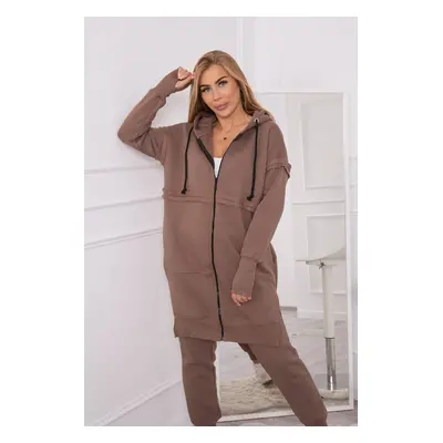 Insulated set with long sweatshirt mocca