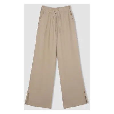 DEFACTO Wide Leg Wide Leg Linen Look Trousers