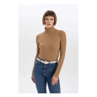 DEFACTO Fitted Turtleneck Ribbed Sweater