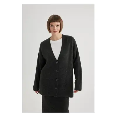 DEFACTO Oversize Fit V-Neck Cardigan