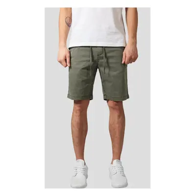 Olive Stretch Twill Joggshorts