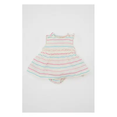 DEFACTO Baby Girl Newborn Striped Combed Cotton Sleeveless Jumpsuit Dress