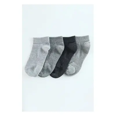 Trendyol Gray Melange Unisex Pack of Booties Cotton Socks